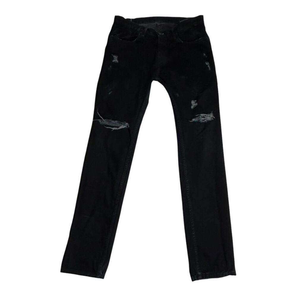 Matias Barri Skinny Blackish Coated Japanese Denim Distressed 34
